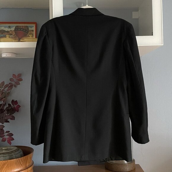 Vtg US Navy Military Enlisted Black Wool Peacoat Gold Buttons 37 R - Picture 4 of 9